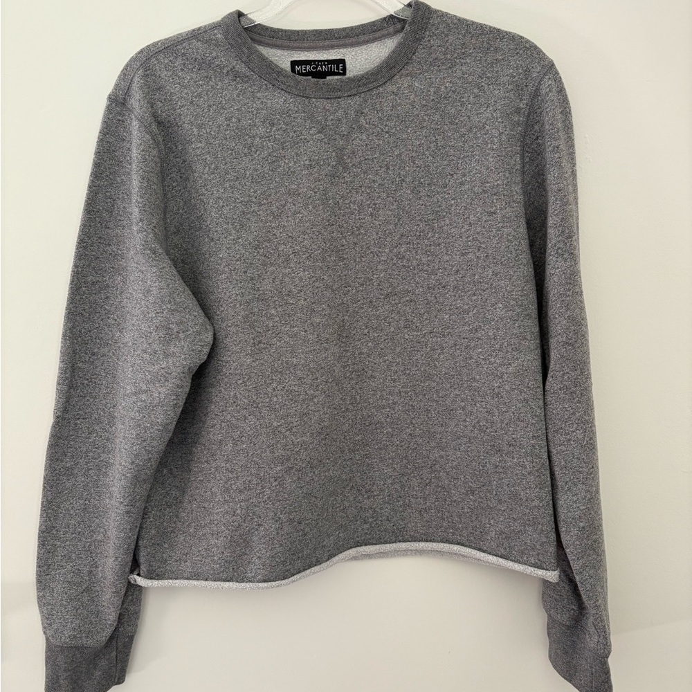 J. Crew Mercantile Gray sweatshirt with rolled edge L (fits like M) EUC